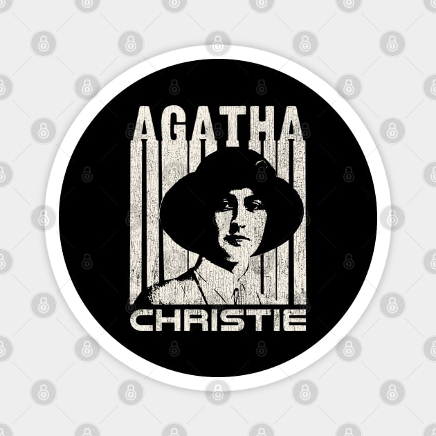 Agatha Christie // Retro Style Design Magnet by Mandegraph